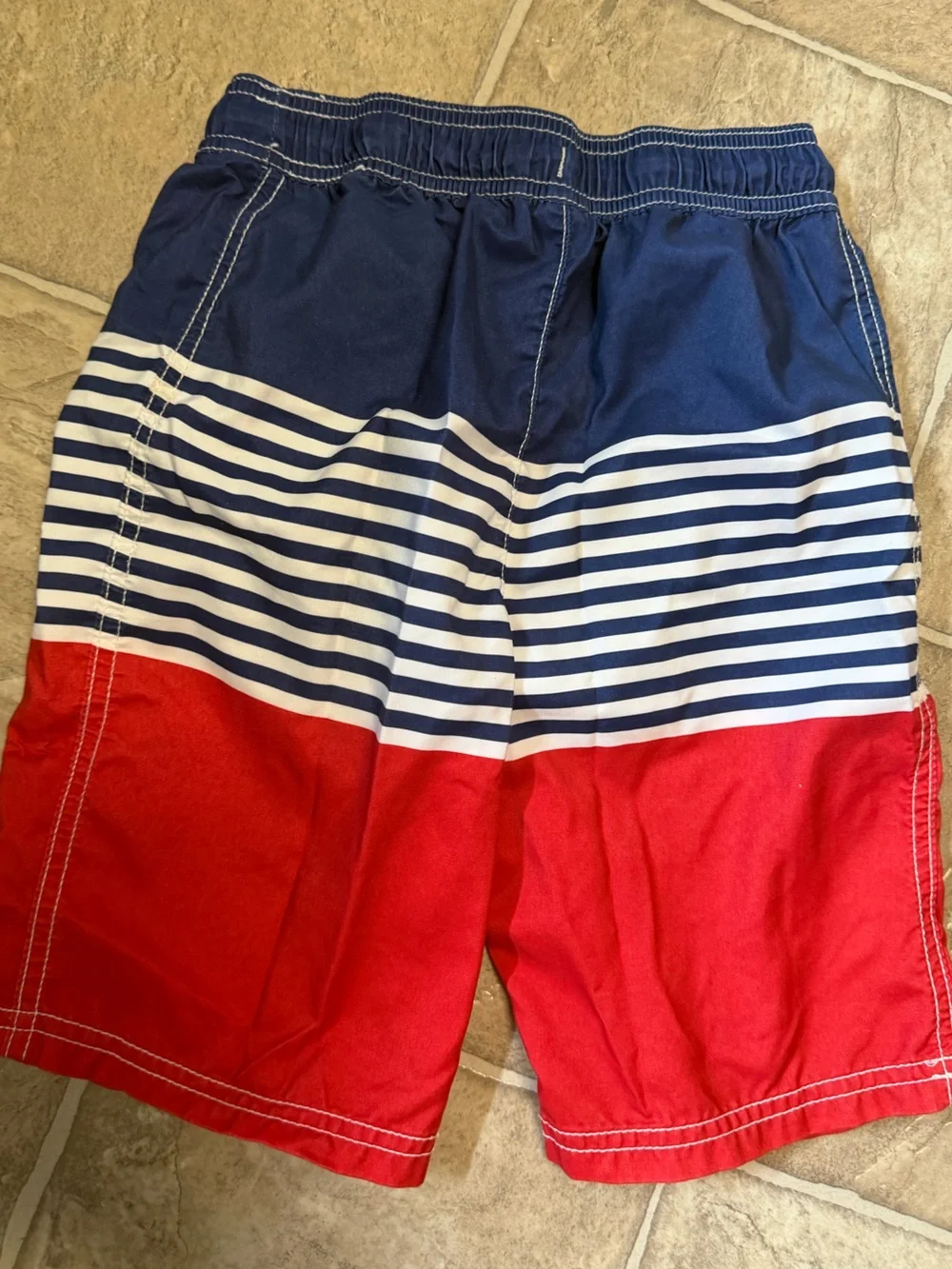 Carter's Navy, White & Red Striped Boy’s Swim Shorts